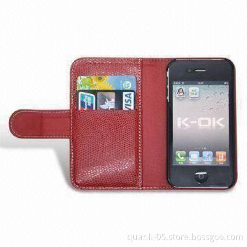 Case for iPhone 4G, Made of Leather, PC, and Rubber